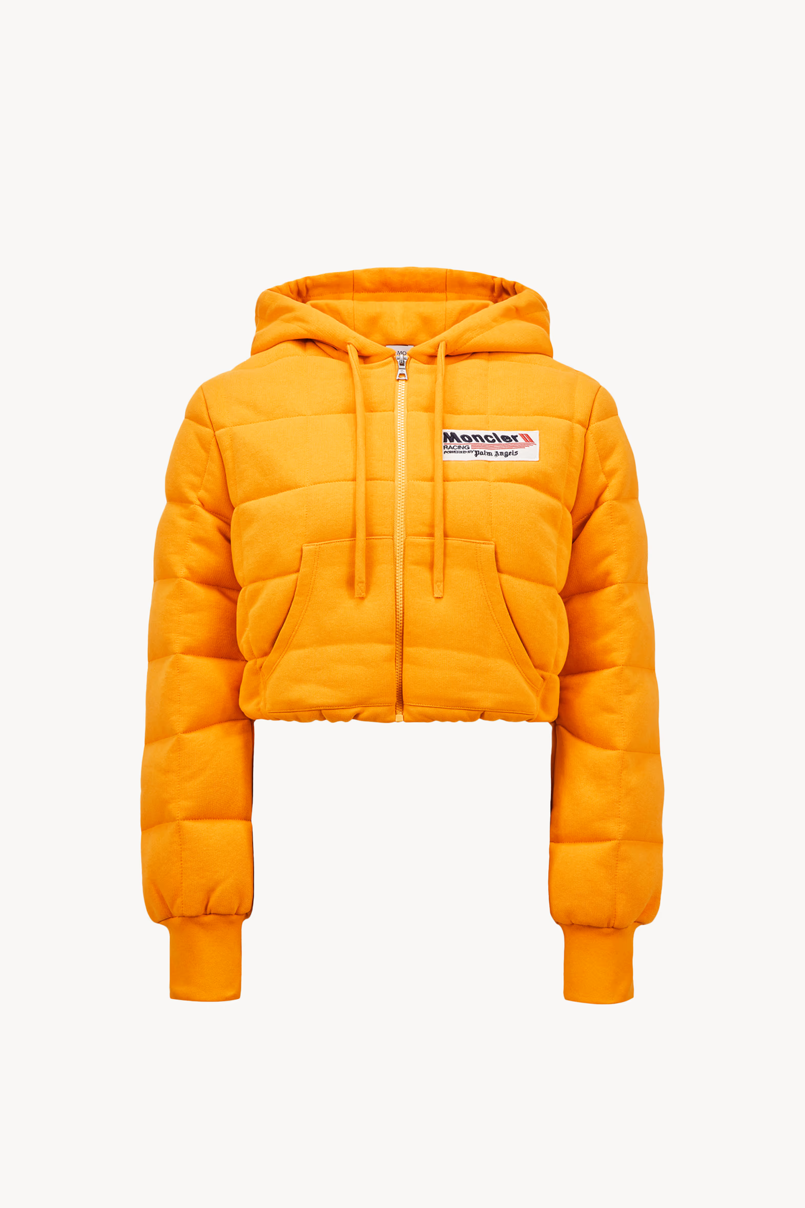 Moncler x Palm Angels Padded Cotton Zip-Up Hoodie Women Bright Yellow Moncler 2
